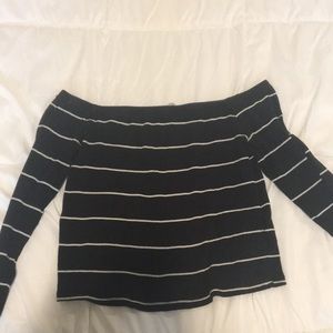 Stripped off shoulder top from h&m